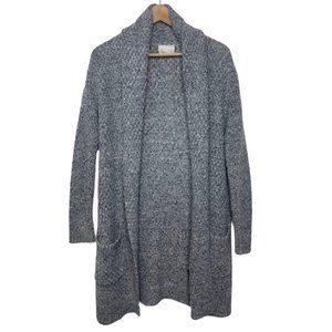 HINGE | Gray Long Open Front Sweater Cardigan | Size XS
